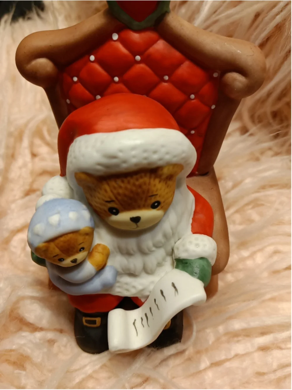 LUCY & ME 1986 Here Comes Santa Claus Music Box Santa List & Child Lucy Rigg